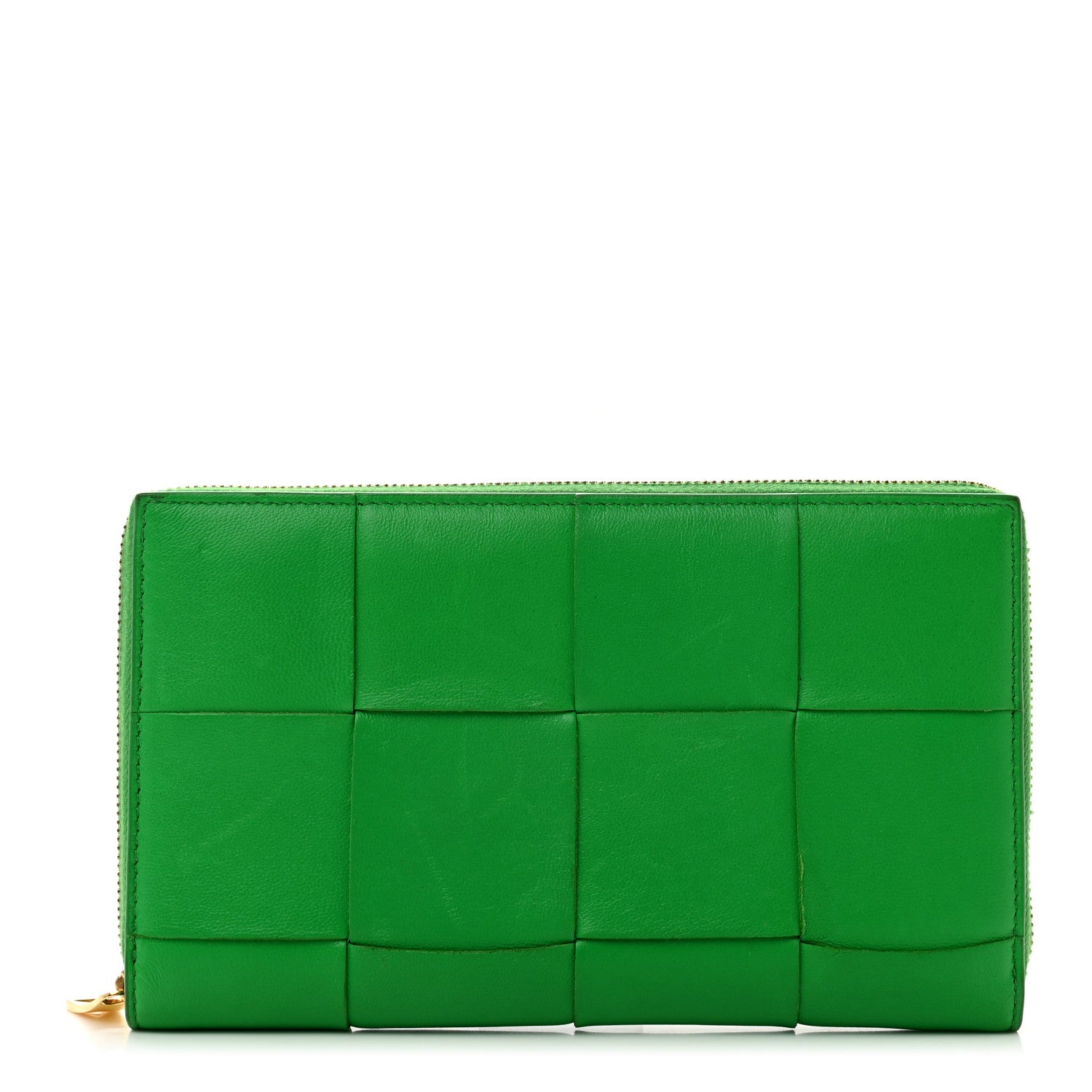 Bottega Veneta Calfskin Maxi Intrecciato Zip Wallet Parakeet 1 of 6