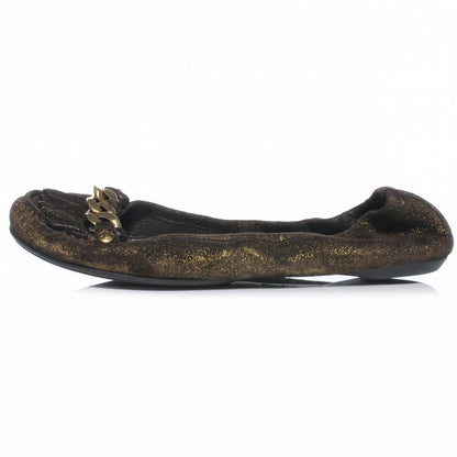 Louis Vuitton Suede Shimmer Whisper Flats 38 Brown 1 of 7