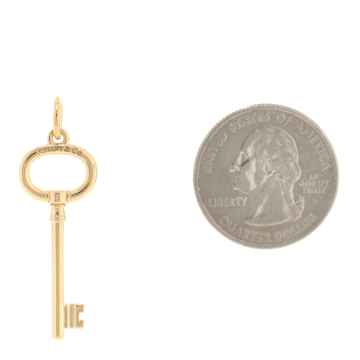 Tiffany 18K Yellow Gold Small Oval Key Pendant 2 of 3