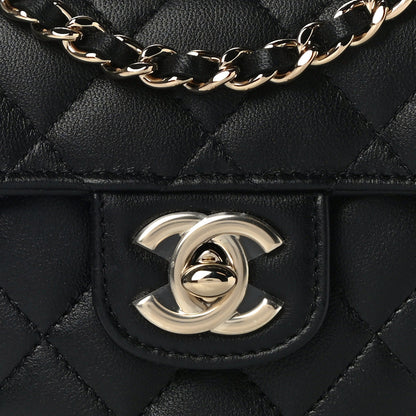 Chanel Lambskin Quilted CC In Love Heart Clutch With Chain Black 8 of 10