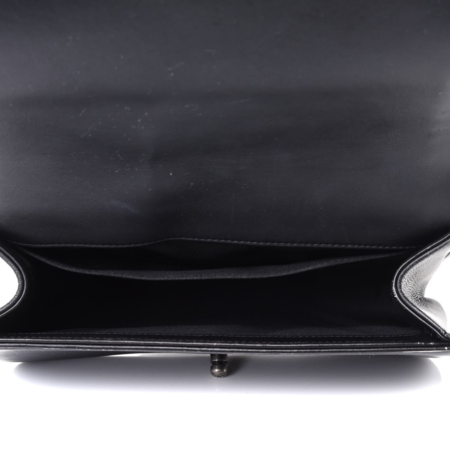 Chanel Faded Calfskin Quilted Medium Studded Boy Flap Black 4 of 5