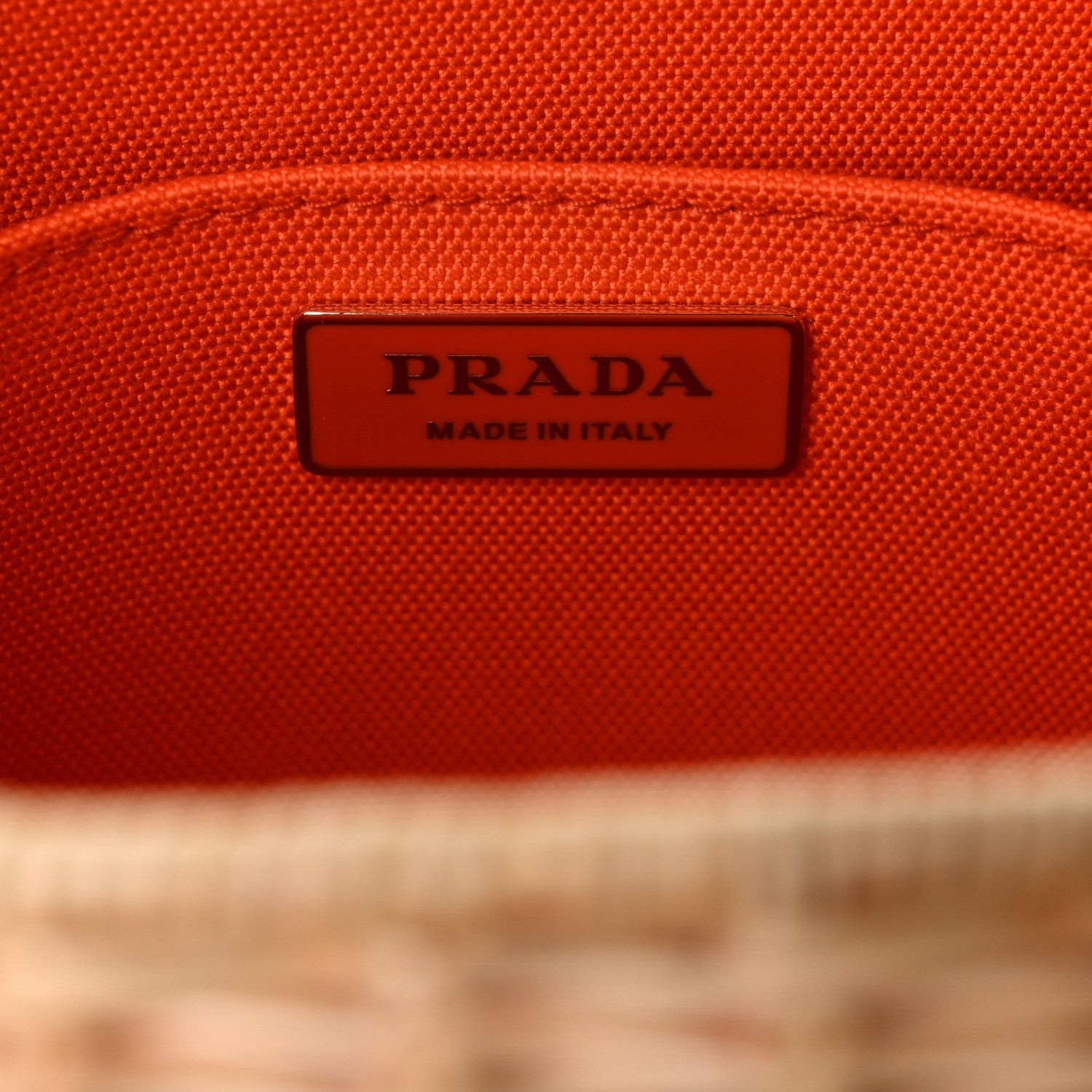 Prada Wicker City Calfskin Shoulder Bag Naturale Cognac 6 of 11