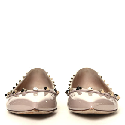 Valentino Garavani Patent Rockstud Ballerina Flats 37.5 Poudre 4 of 6