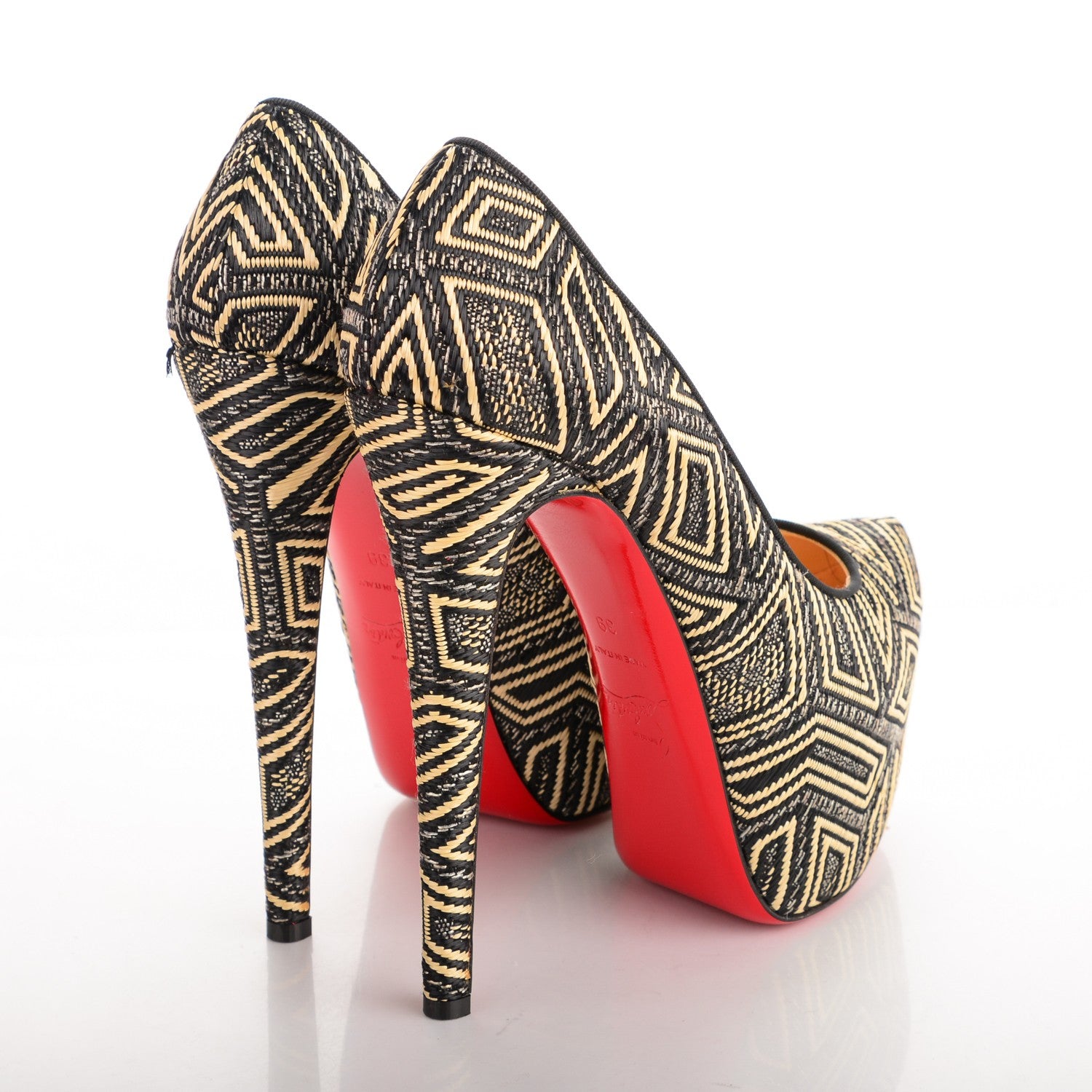 Christian Louboutin Panama Geometrico Daffodile 160 Pumps 39 Black 4 of 7