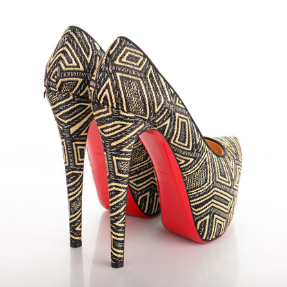 Christian Louboutin Panama Geometrico Daffodile 160 Pumps 39 Black 4 of 7