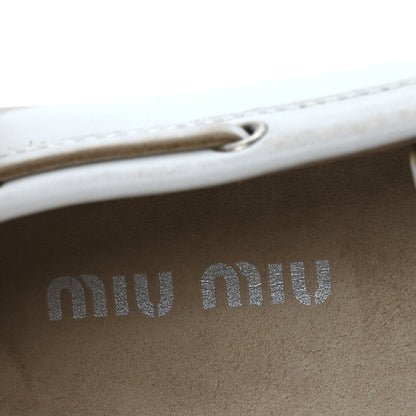 Miu Miu Vitello Deco Boat Loafers 39.5 White 8 of 9