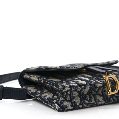 Christian Dior Oblique Saddle Belt Bag Blue 7 of 9