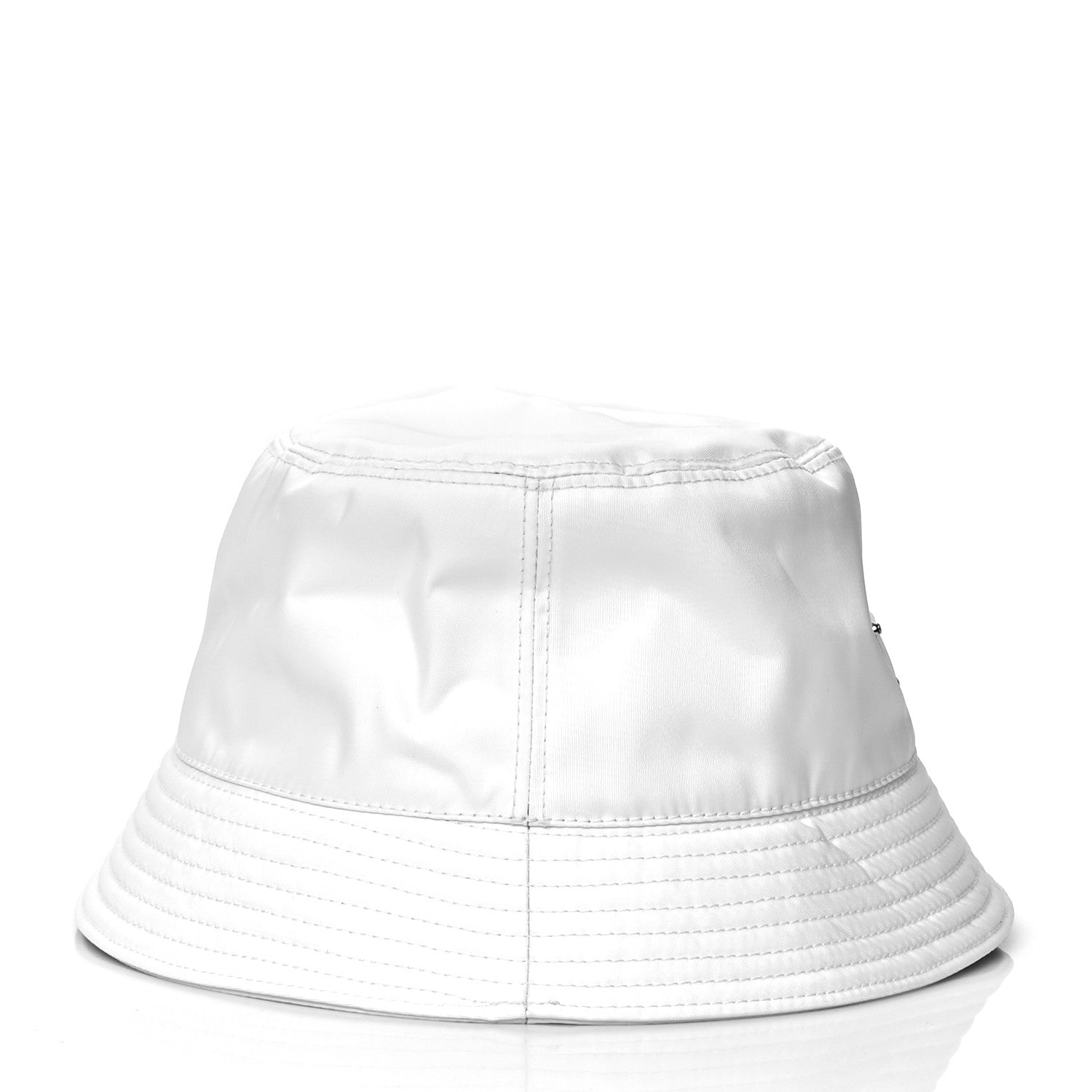 Prada Re-Nylon Metal Triangle Logo Womens Bucket Hat M White 5 of 7
