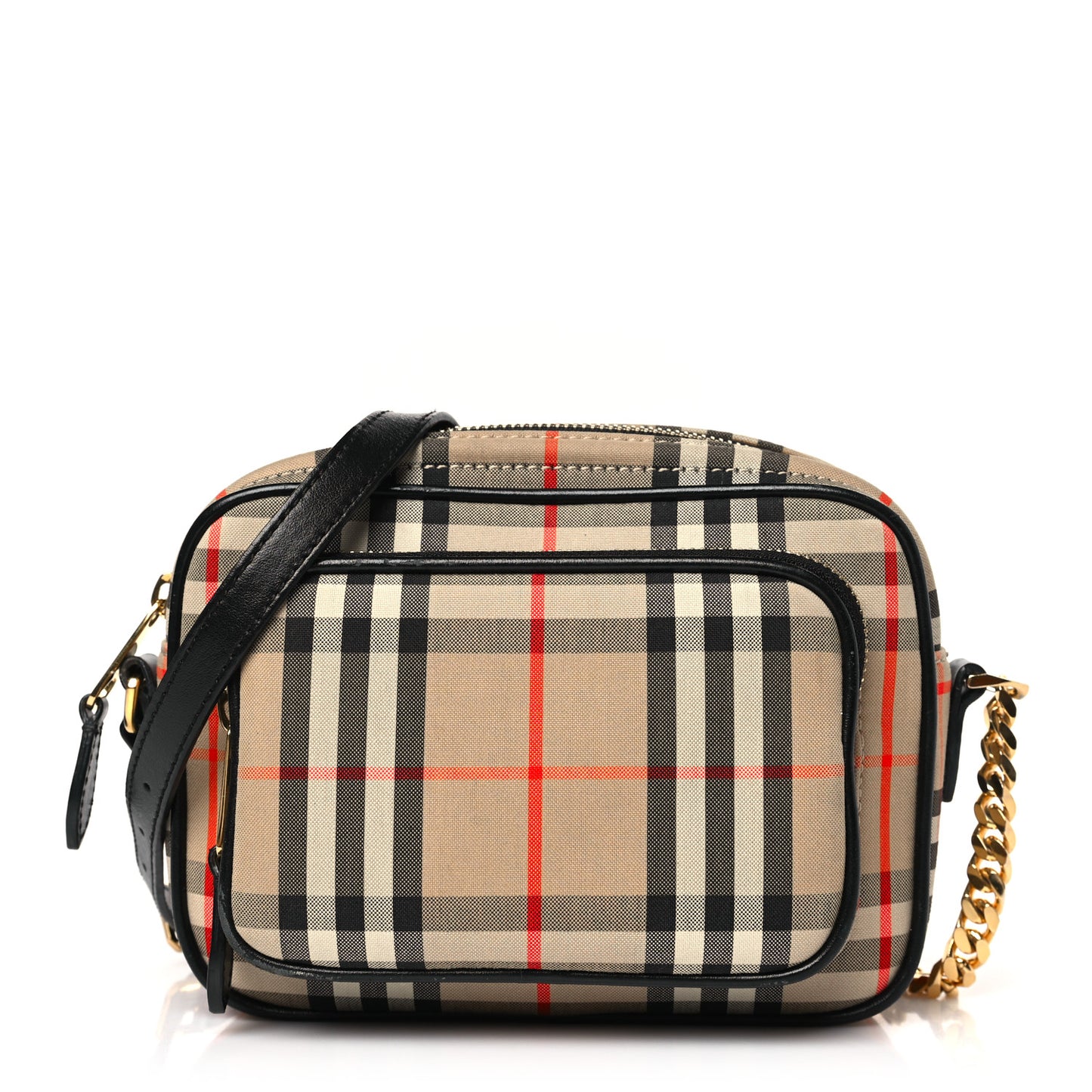 Calfskin Vintage Check Camera Bag Archive Beige