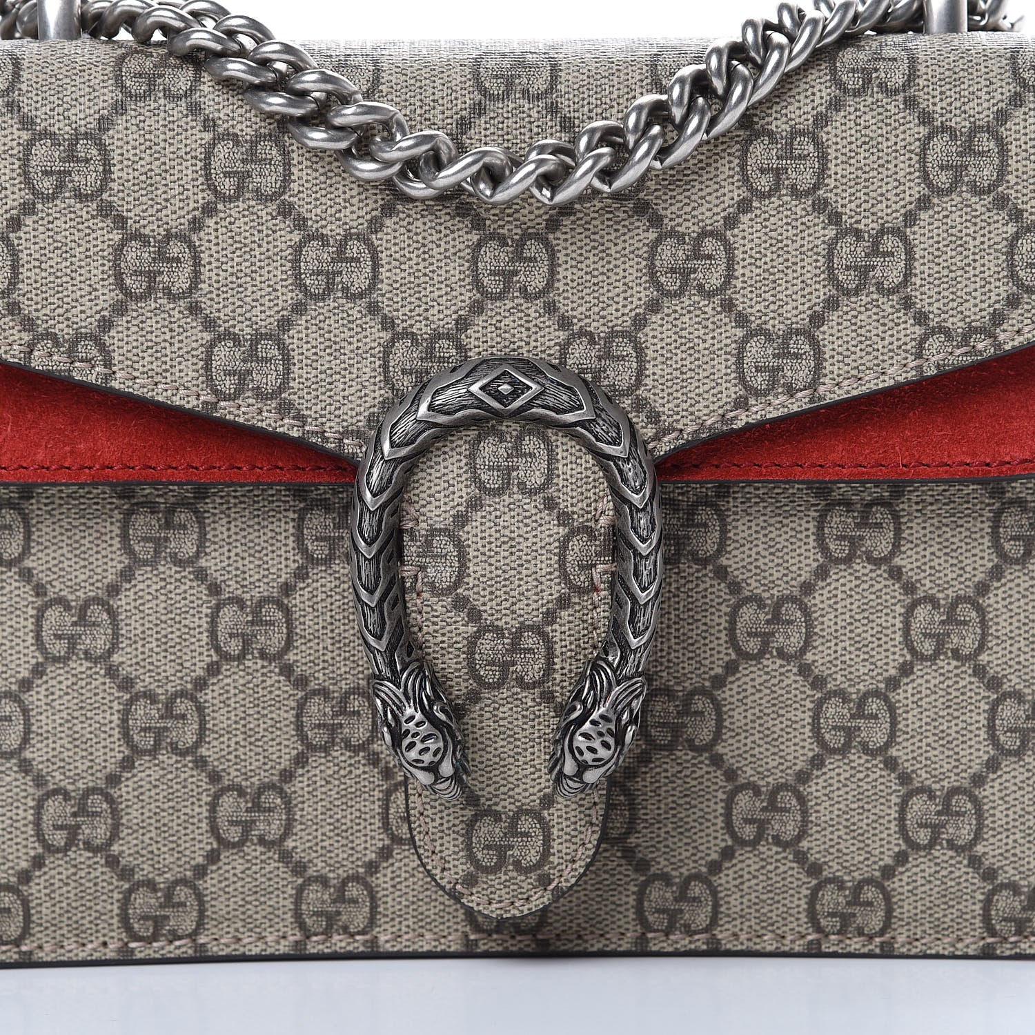 Gucci GG Supreme Monogram Mini Dionysus Shoulder Bag Hibiscus Red 7 of 12