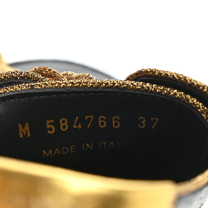 Saint Laurent Nappa Venice Sneakers 37 Black Gold 8 of 10