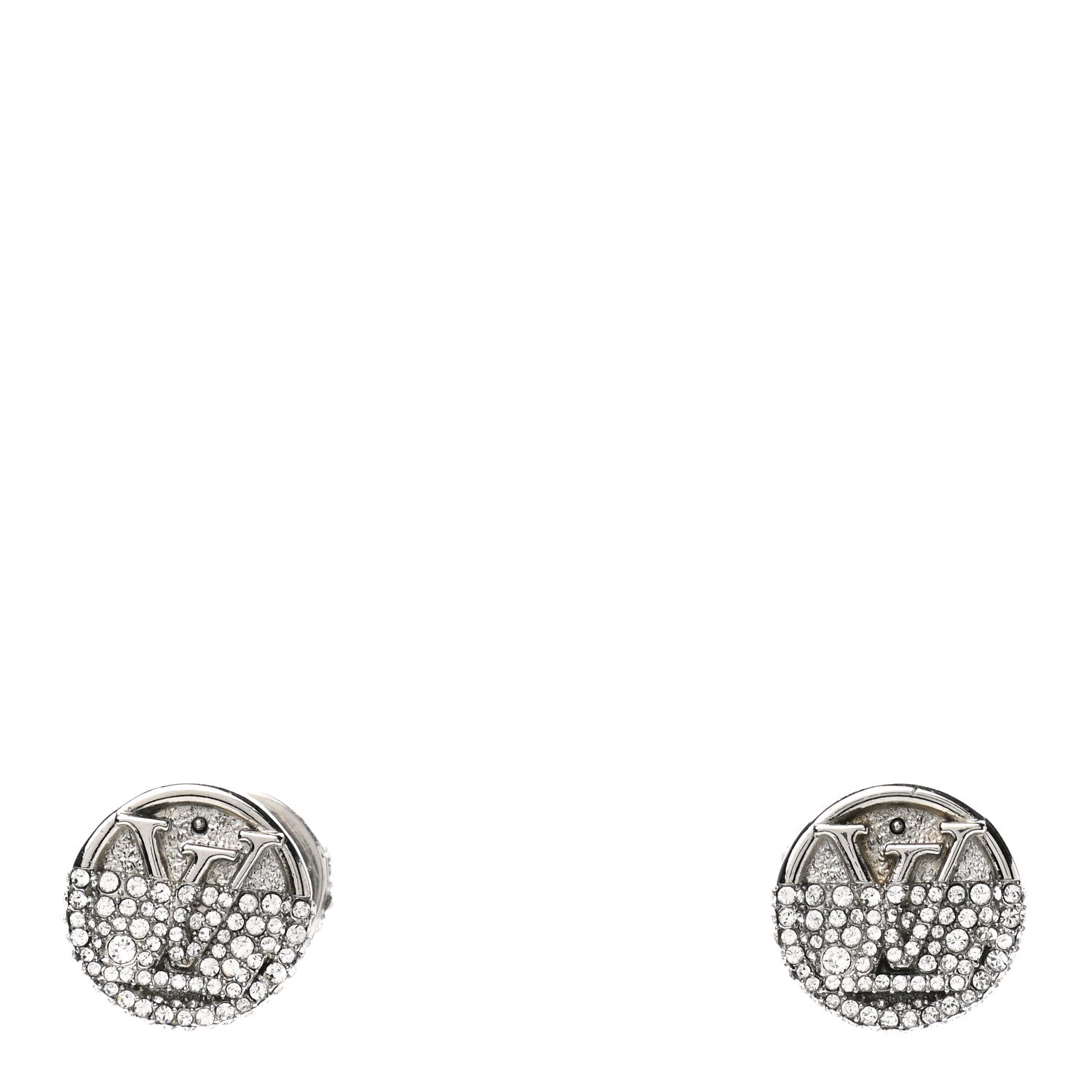 Louis Vuitton Crystal L To V Earrings Silver 1 of 4
