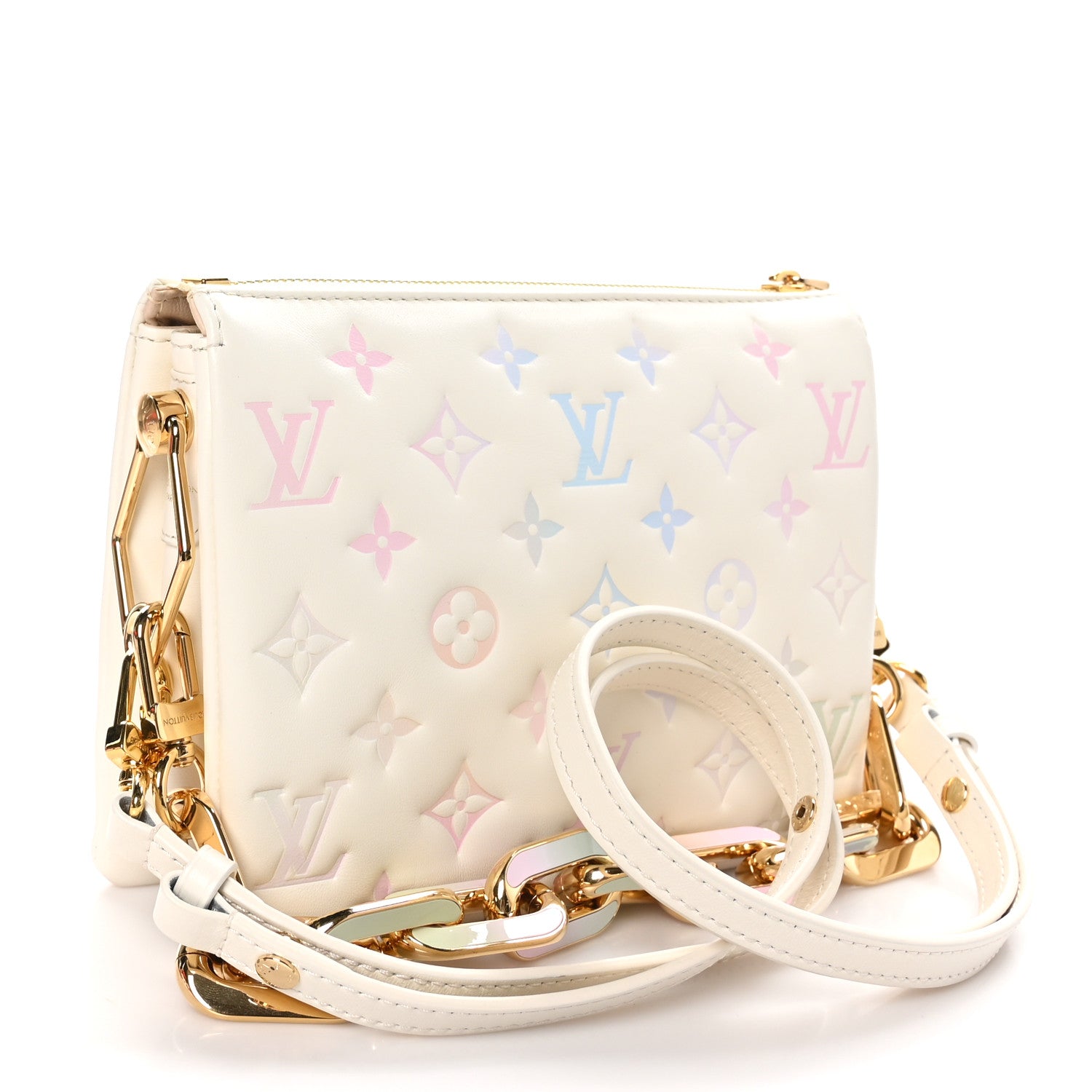 Louis Vuitton Lambskin Monogram Embossed Coussin BB Quartz Multicolor 3 of 10