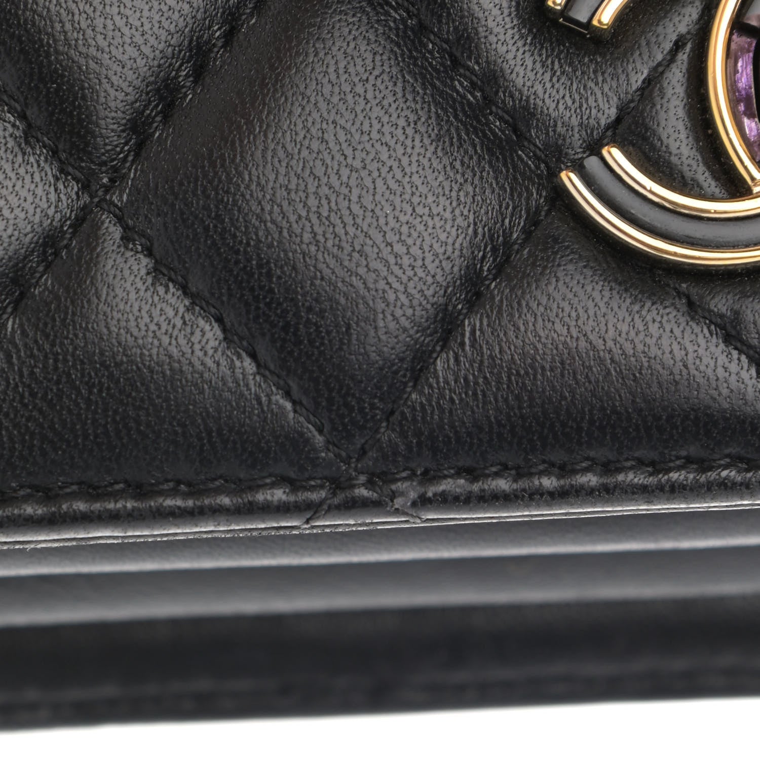 Chanel Lambskin Quilted Small Handle Tied Top Handle Flap Black 11 of 15