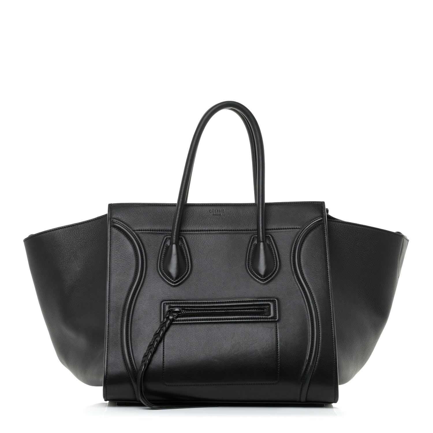Celine Supple Calfskin Medium Phantom Luggage Black 1 of 14