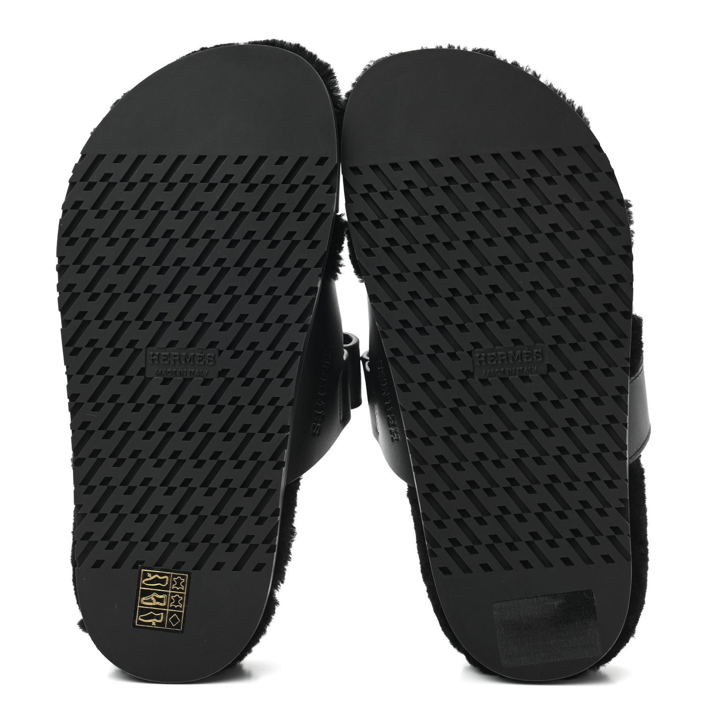 Calfskin Woolskin Womens Chypre Sandals 36 Black