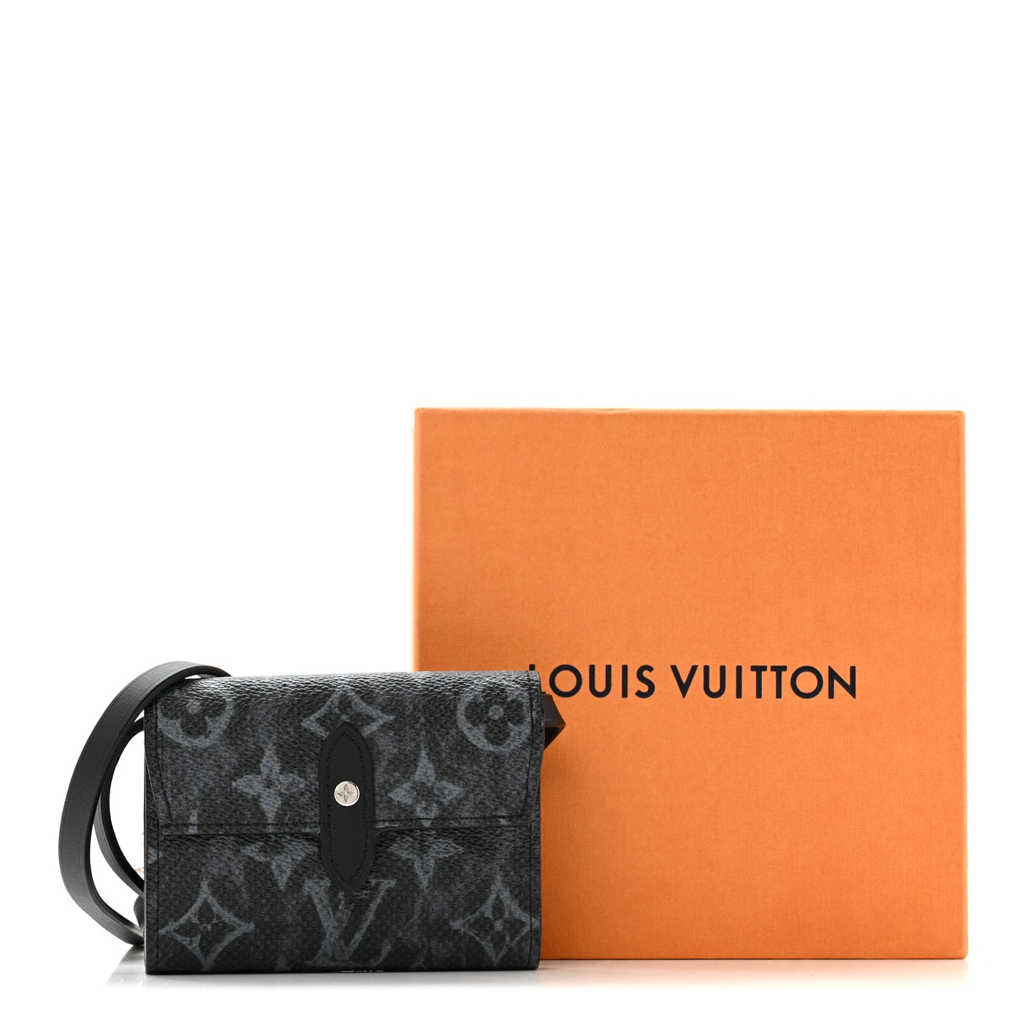 Monogram Pastel Cross Card Holder Black