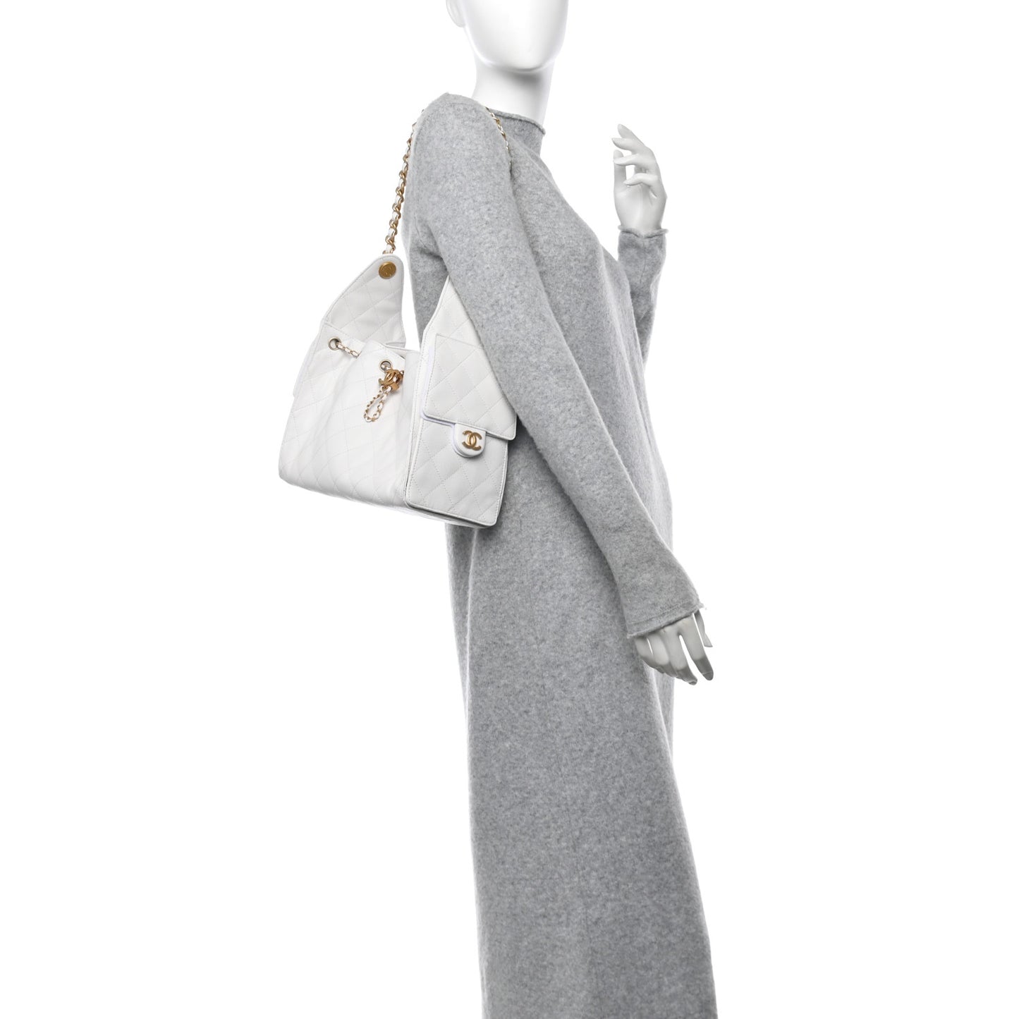 Caviar Quilted Small Chanel 25 Handbag White