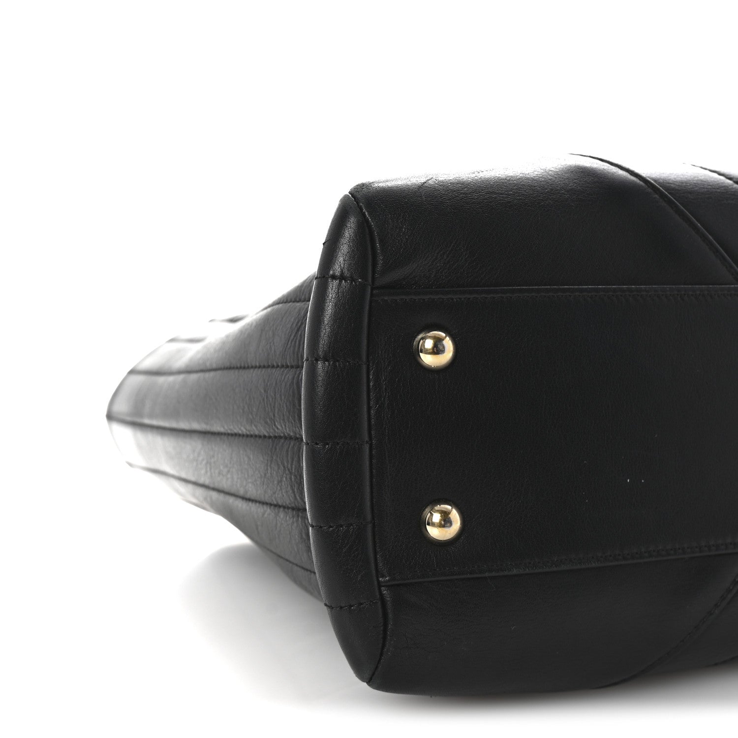 Chanel Calfskin Chevron Quilted Statement Shopping Tote Black 9 of 10