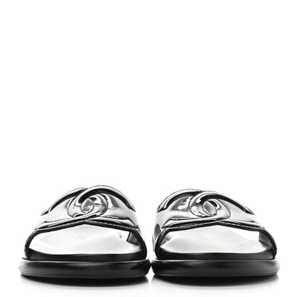 Chanel Patent CC Slide Sandals 38.5 Black 2 of 13