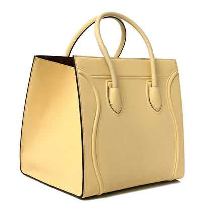 Celine Drummed Calfskin Medium Phantom Luggage Cream 3 of 11