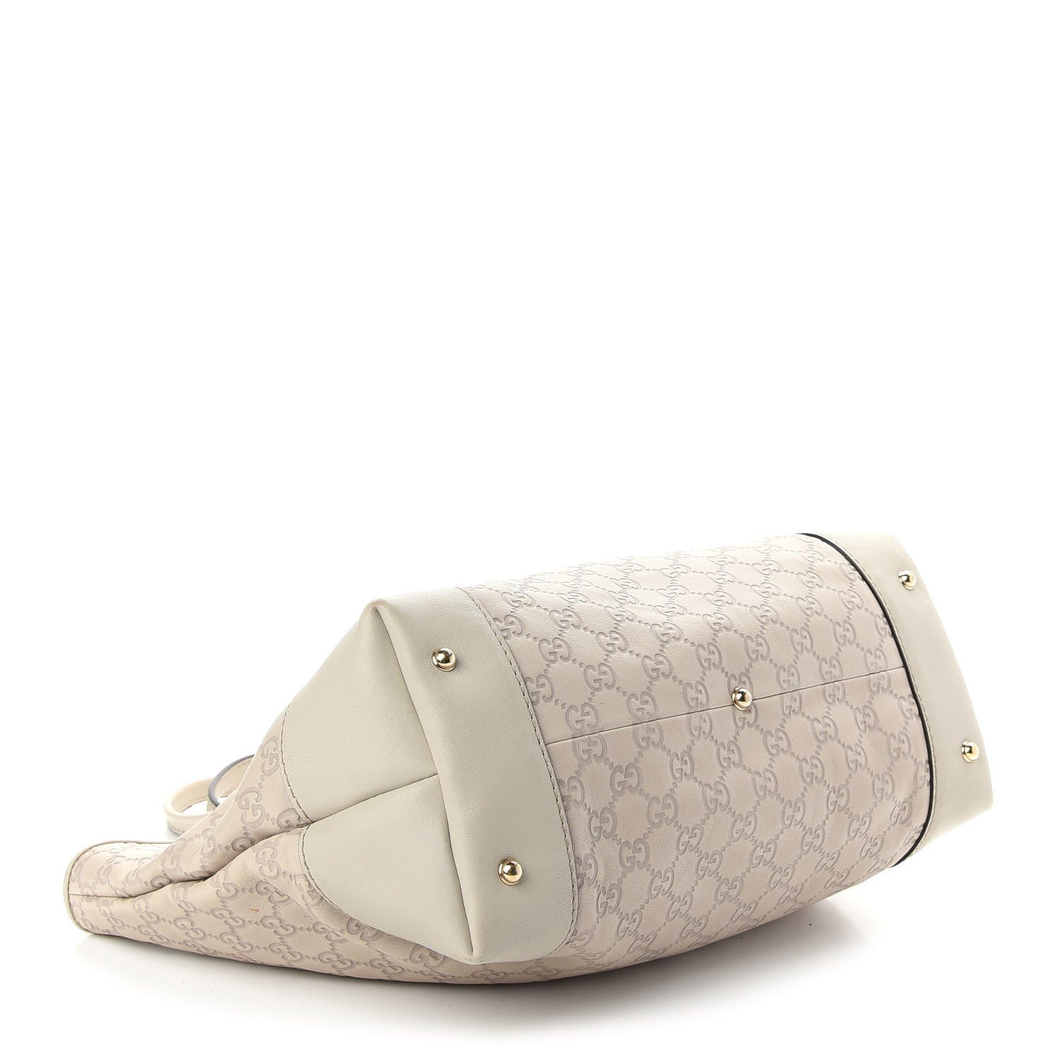 Gucci Guccissima Large Heart Bit Charm Top Handle Tote Off White 4 of 10