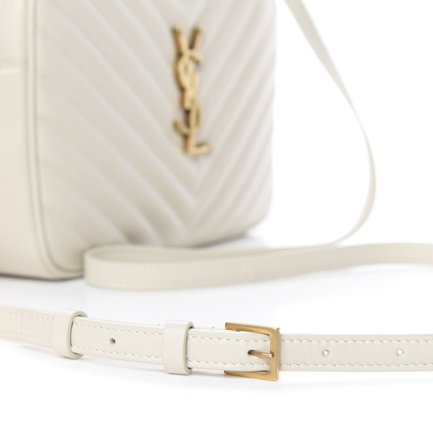 Calfskin Matelasse Monogram Lou Camera Bag Crema Soft