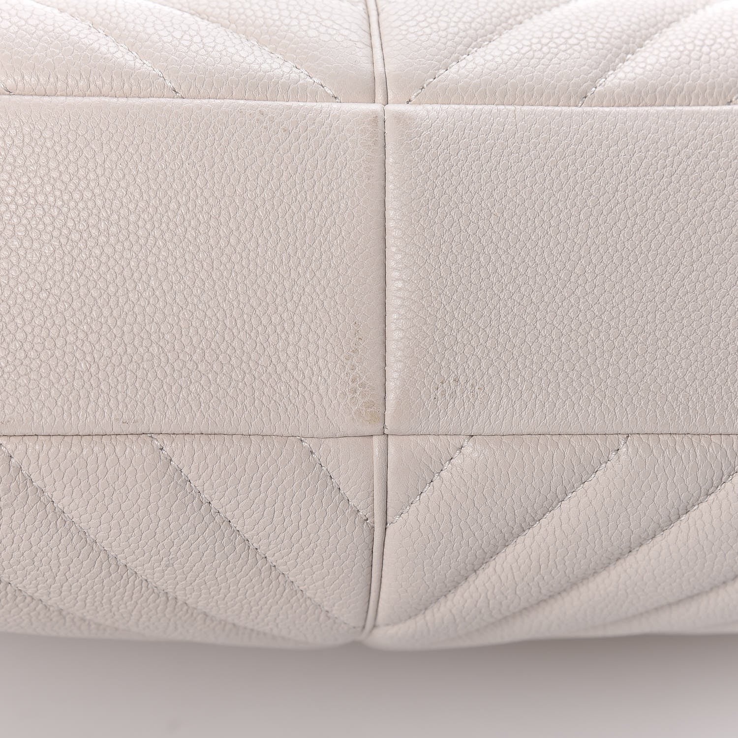 Chanel Caviar Chevron Quilted Large Puffy CC Flap White 10 of 11