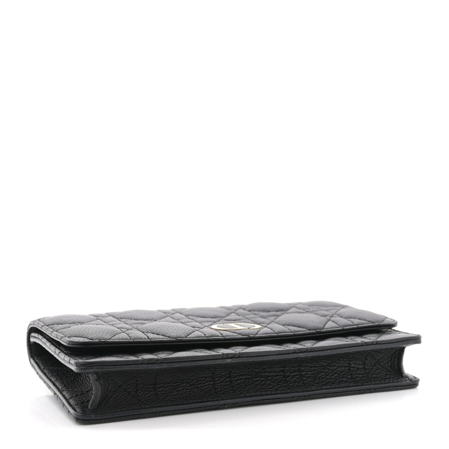 Supple Calfskin Cannage Caro Belt Pouch with Chain Black