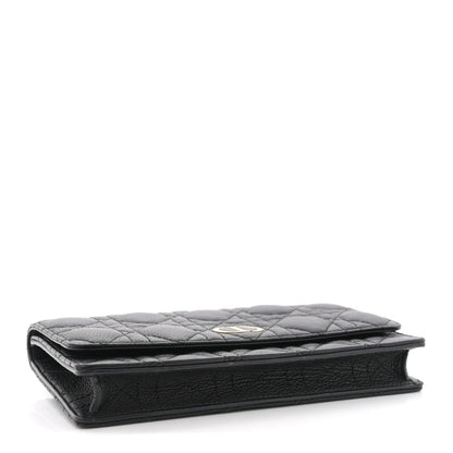 Christian Dior Supple Calfskin Cannage Caro Belt Pouch with Chain Black 4 of 12