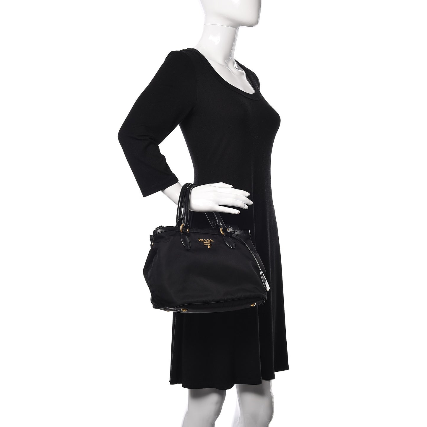 Tessuto Nylon Soft Calf Tote Black