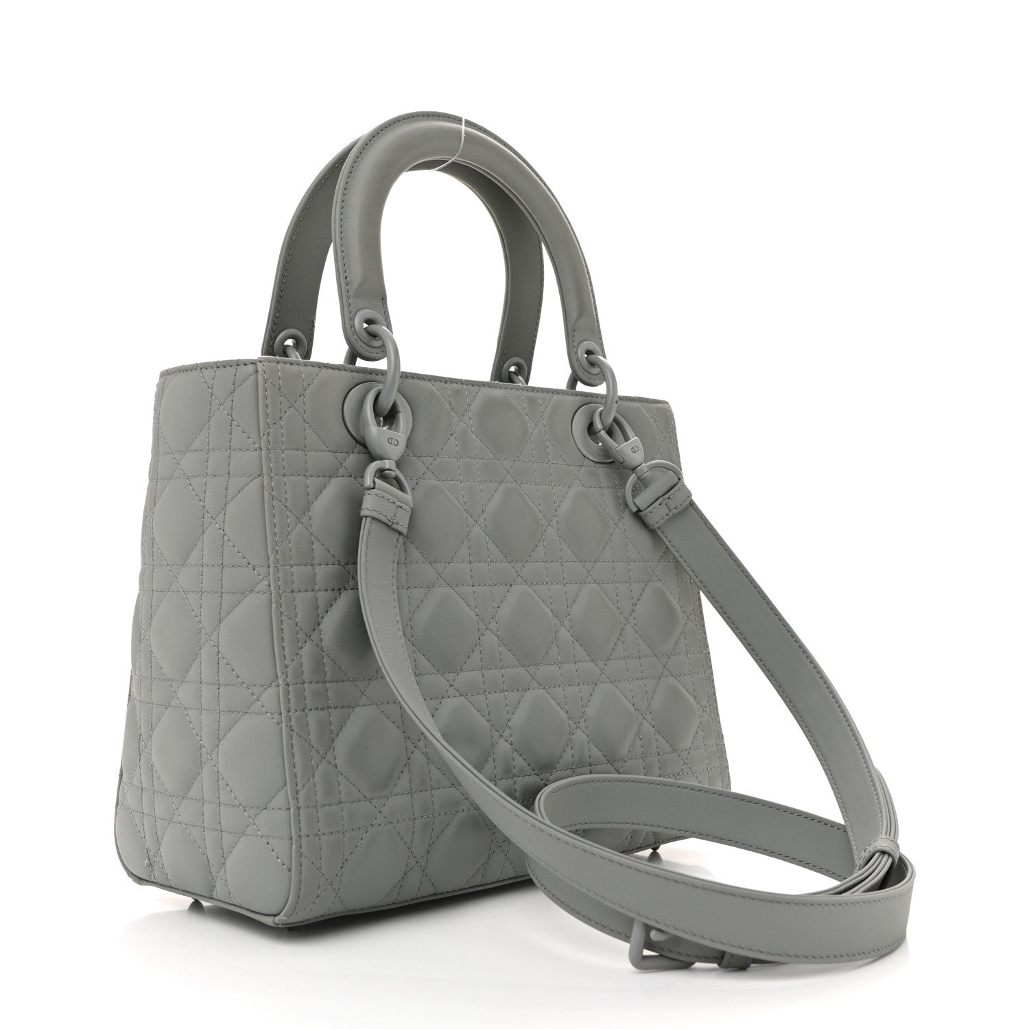 Christian Dior Ultra Matte Calfskin Cannage Medium Lady Dior Grey Stone 3 of 14