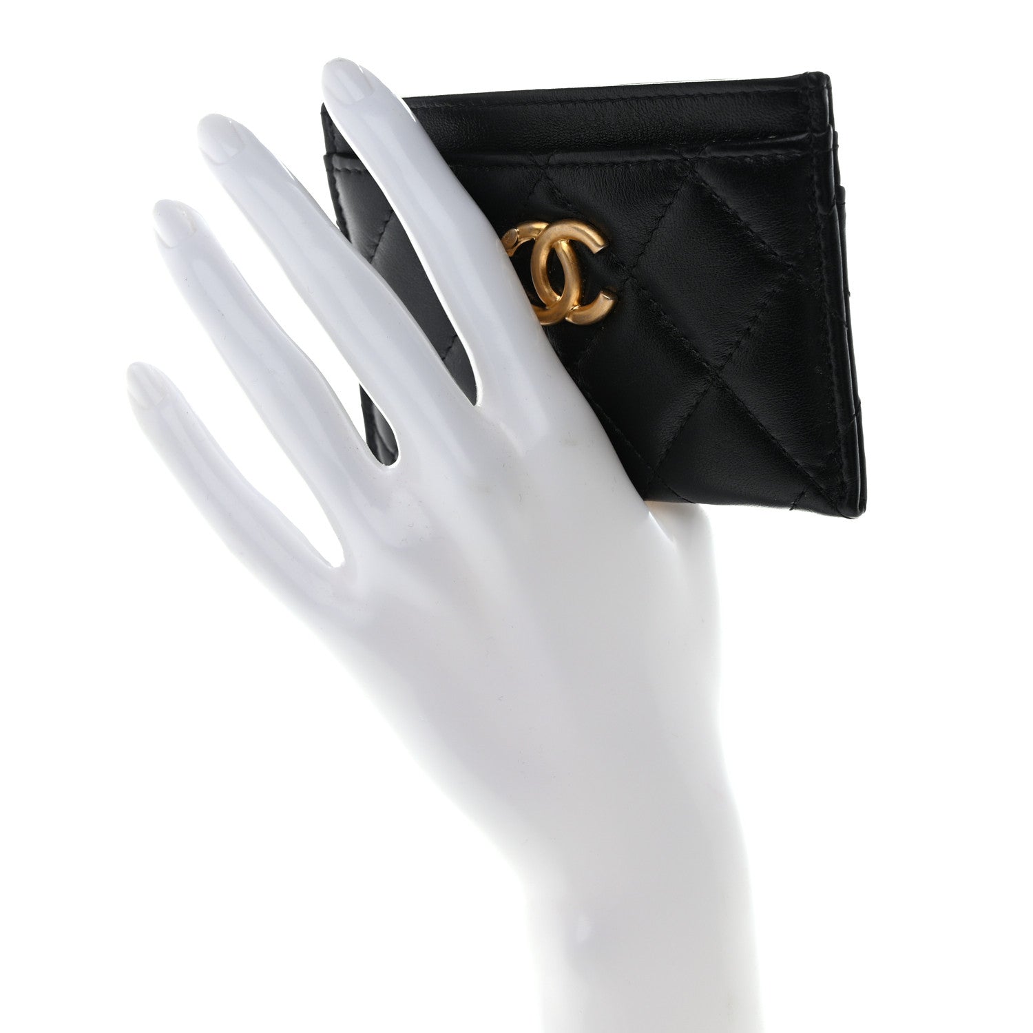 Chanel Lambskin Quilted CC Card Holder Black 2 of 12