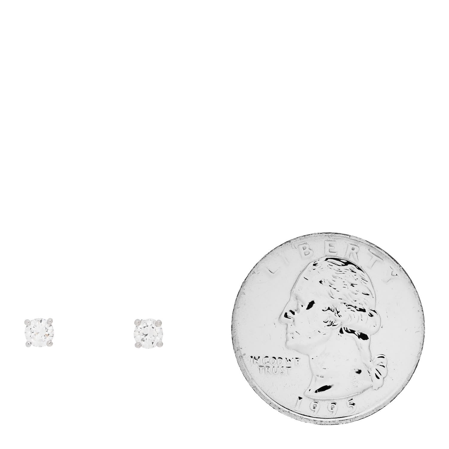 Tiffany Platinum Diamond .36ctw Solitaire Earrings 2 of 6