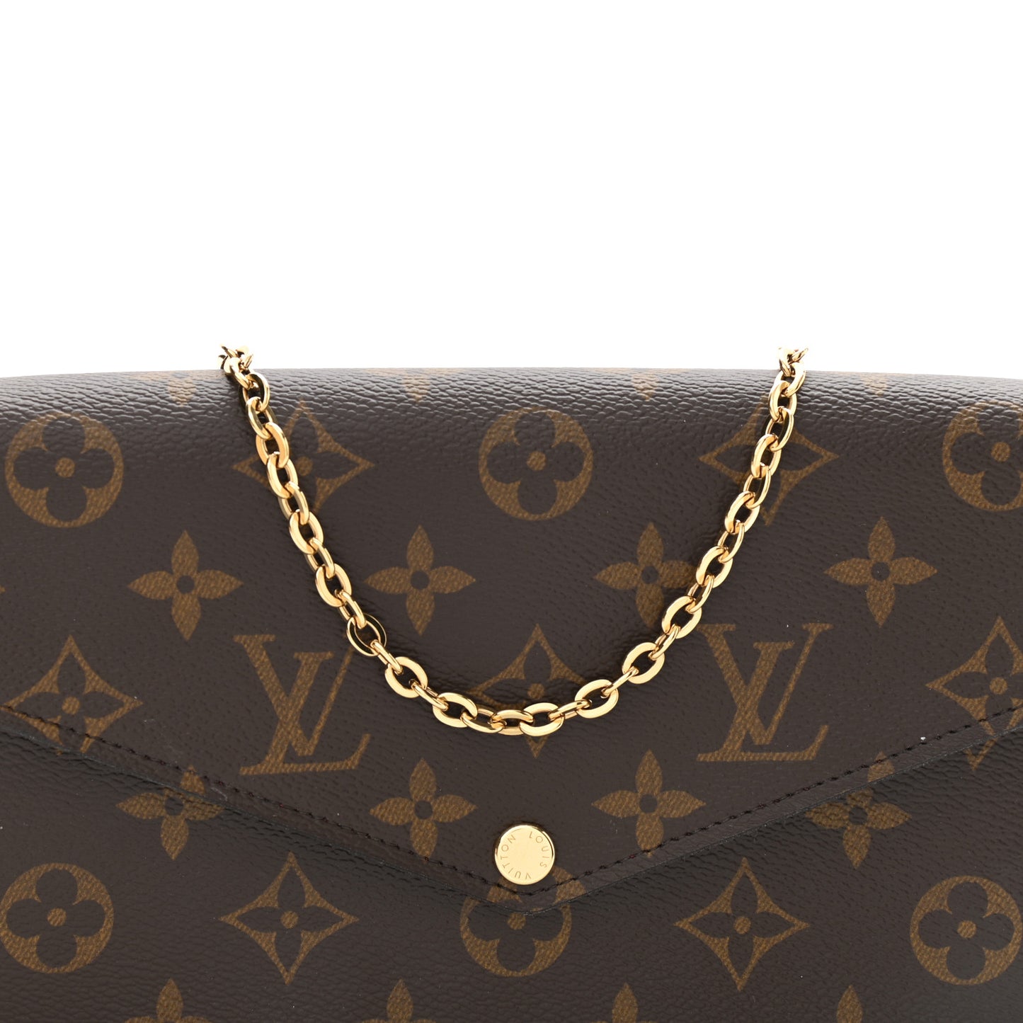 Monogram Pochette Felicie Chain Wallet Fuchsia