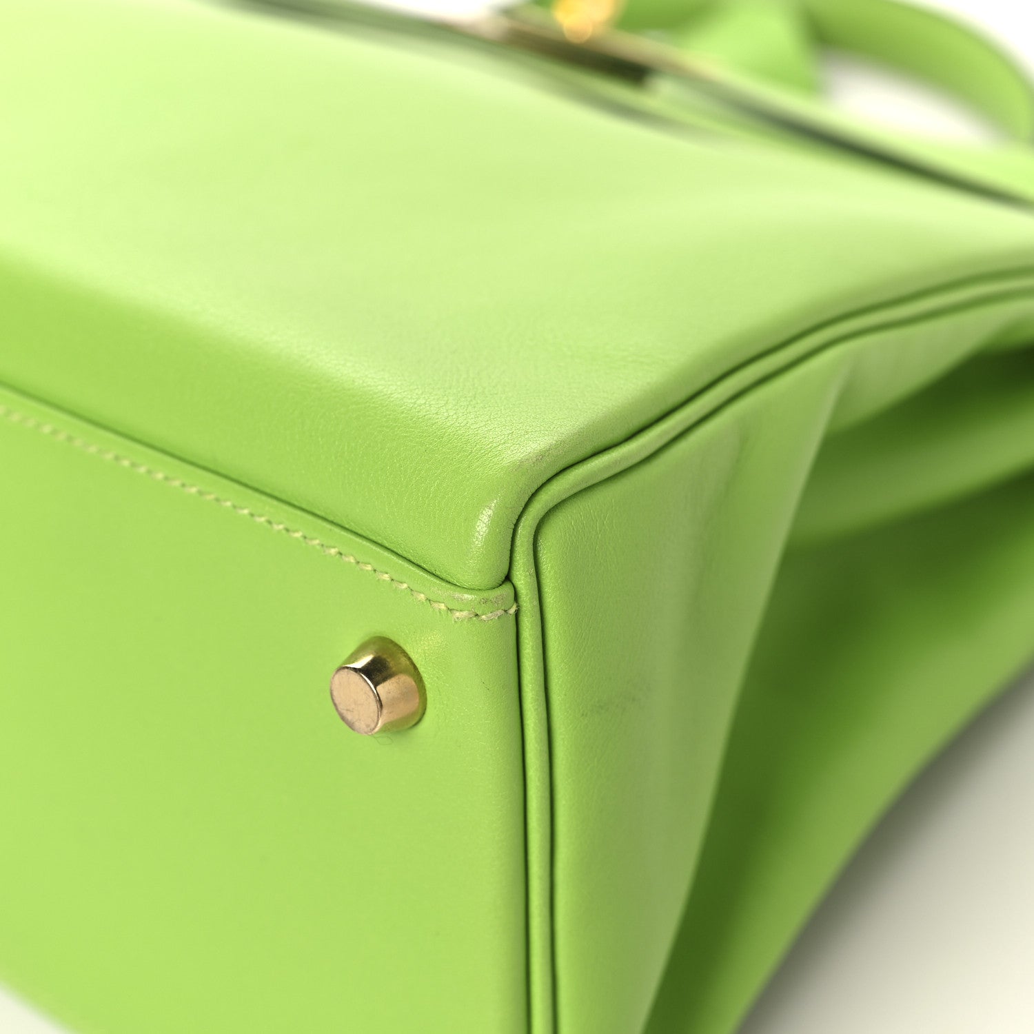 Hermes Veau Gulliver Kelly Retourne 28 Vert Cru 9 of 12