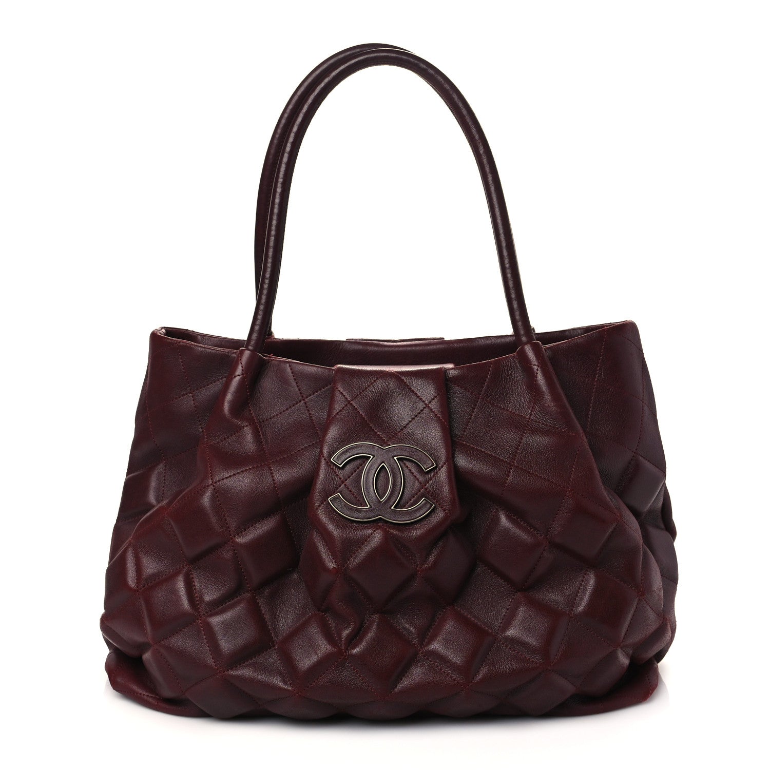 Chanel Calfskin Small Sloane Square Tote Burgundy 1 of 11
