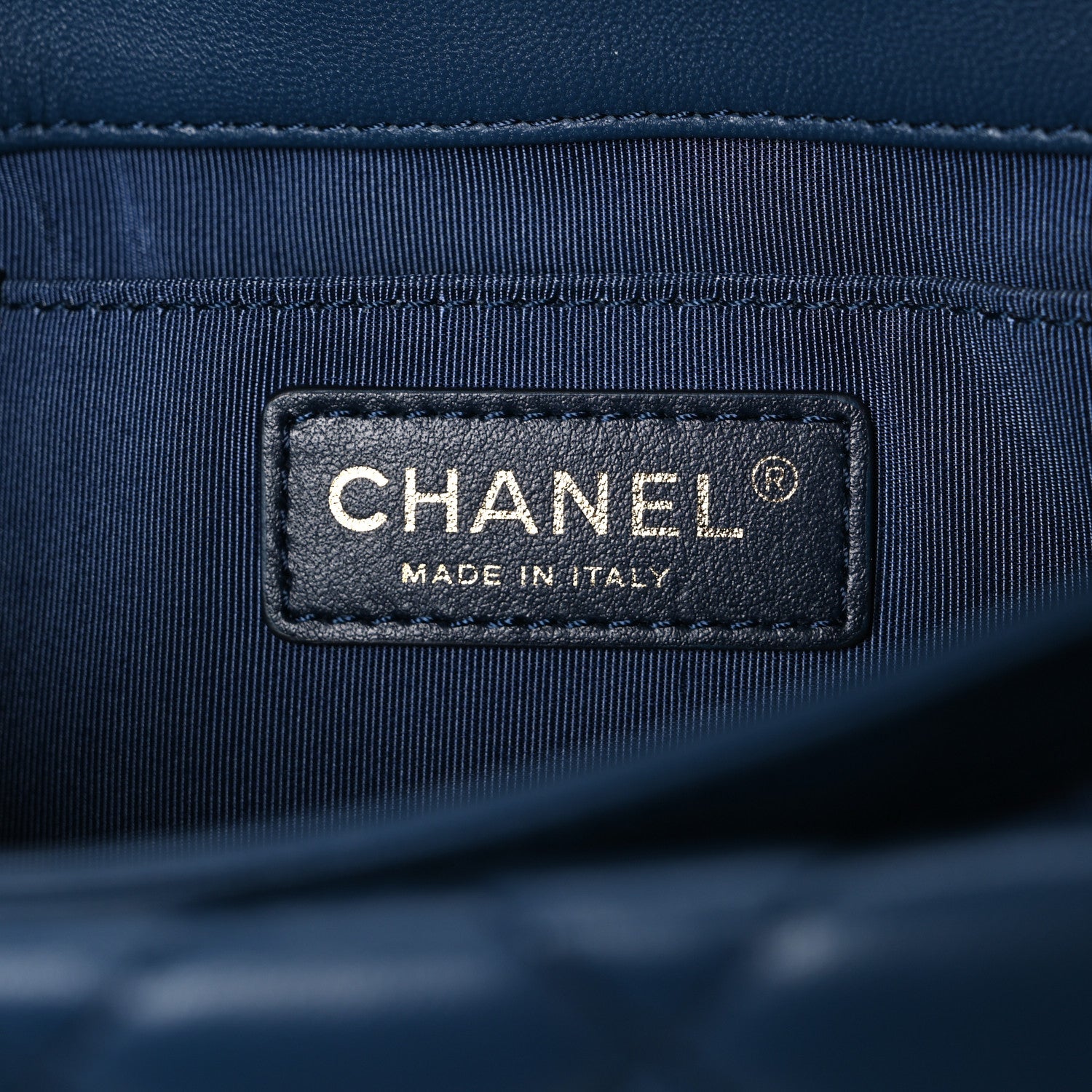 Chanel Lambskin Quilted Fold Up Again Clutch Dark Blue 6 of 7