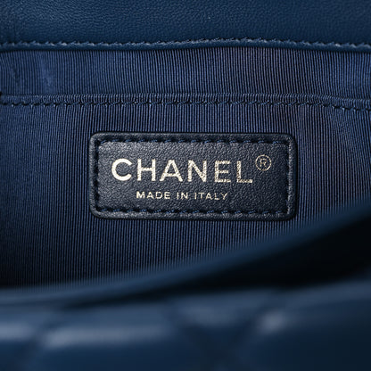 Chanel Lambskin Quilted Fold Up Again Clutch Dark Blue 6 of 7