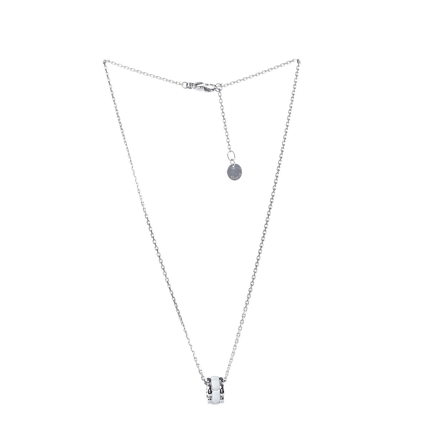 Chanel 18K White Gold Ceramic Ultra Pendant Necklace White 3 of 10