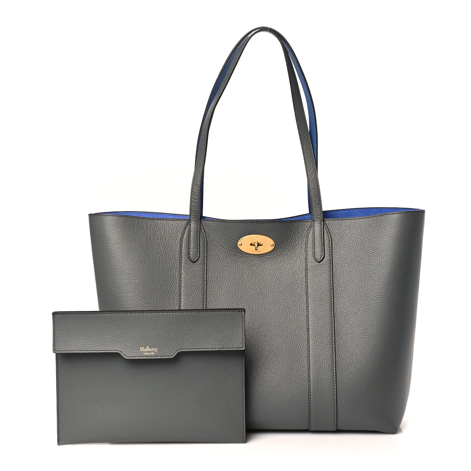Mulberry Small Classic Grain Bayswater Tote Charcoal 1 of 9