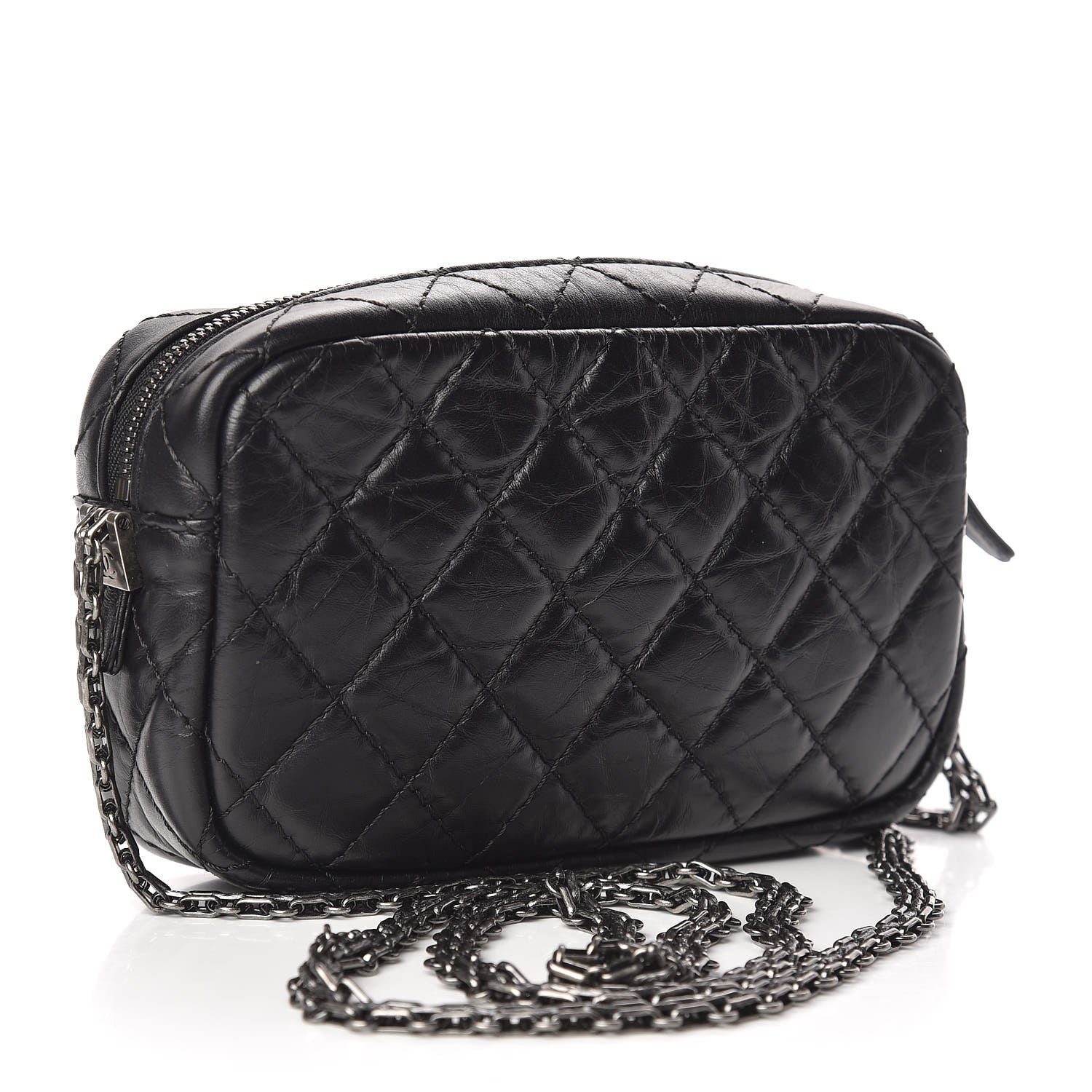 Chanel Aged Calfskin Quilted Mini Reissue Camera Case Black 3 of 11