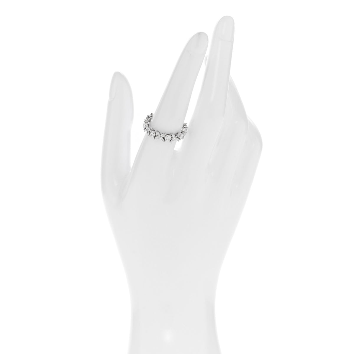 Platinum Diamond Victoria Alternating Band Ring 55 7.25