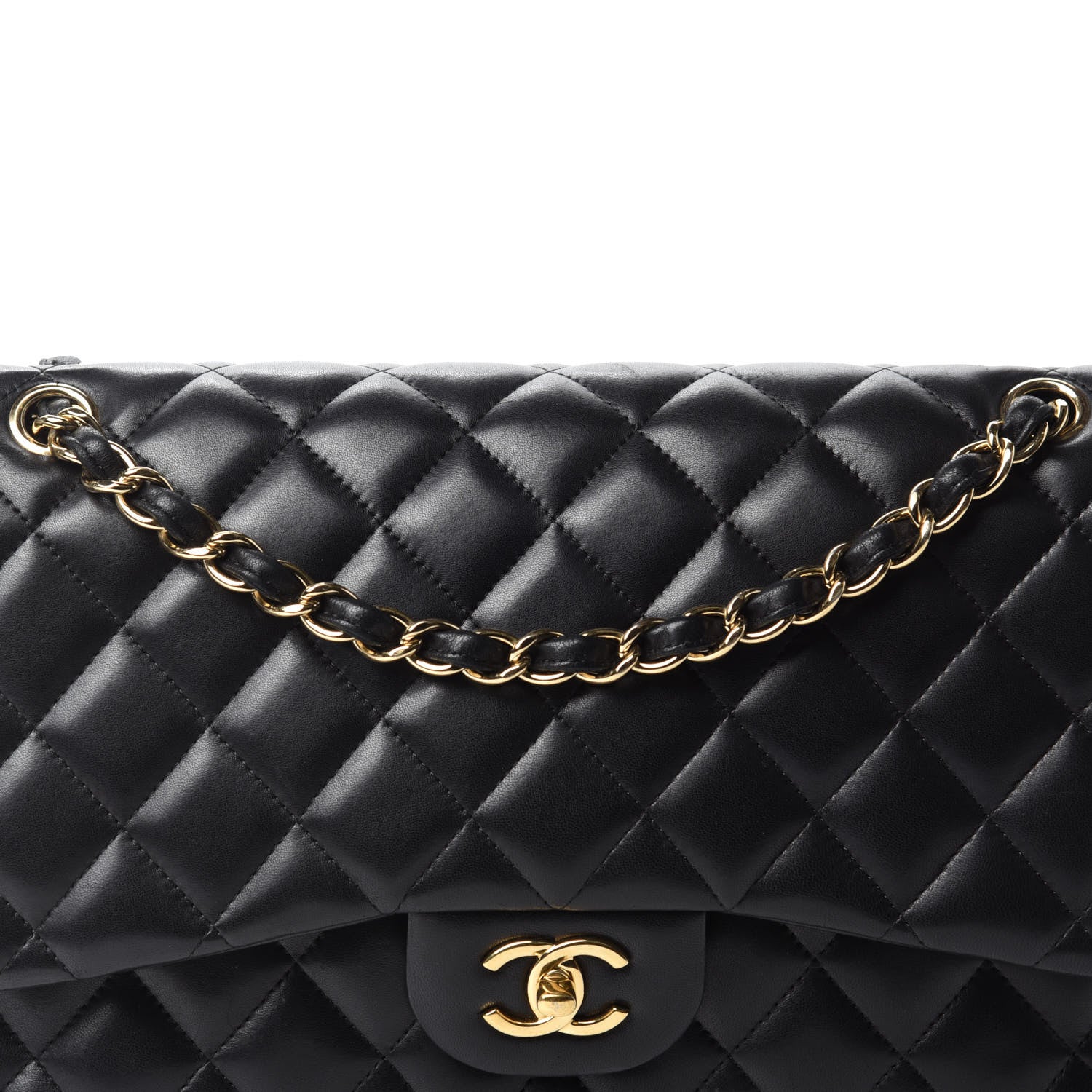 Chanel Lambskin Quilted Jumbo Double Flap Black 16 of 16