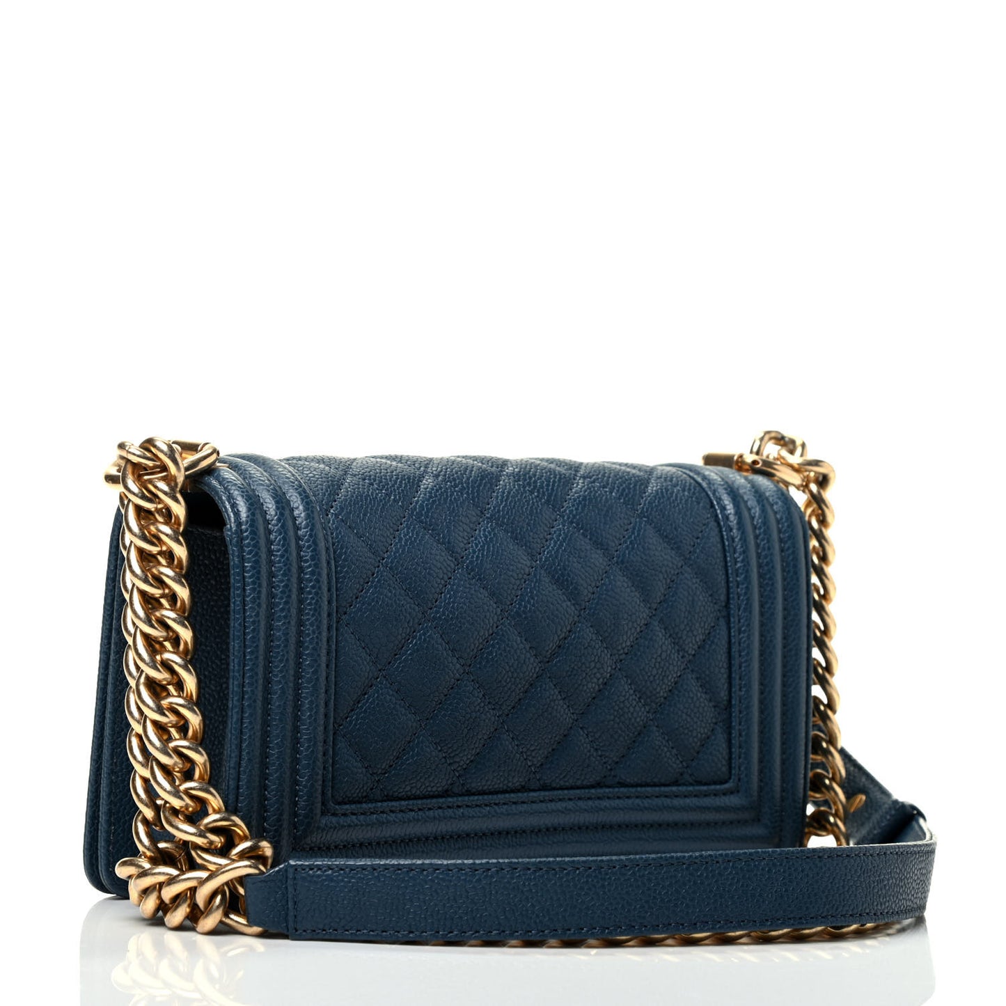 Caviar Quilted Small Boy Flap Blue