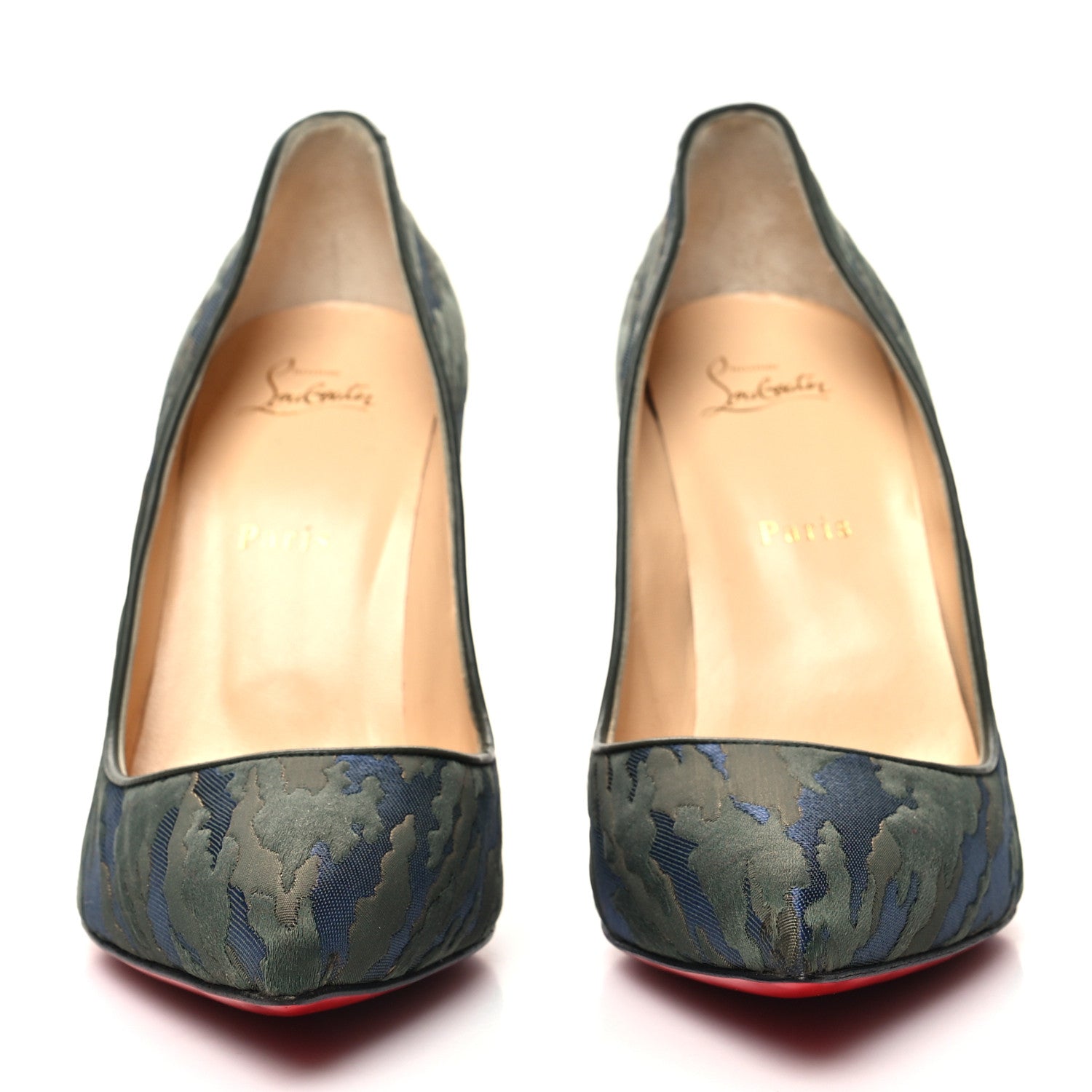 Christian Louboutin Jacquard Camouloubi Pigalle Follies 100 Pumps 41 Bavarios 2 of 7