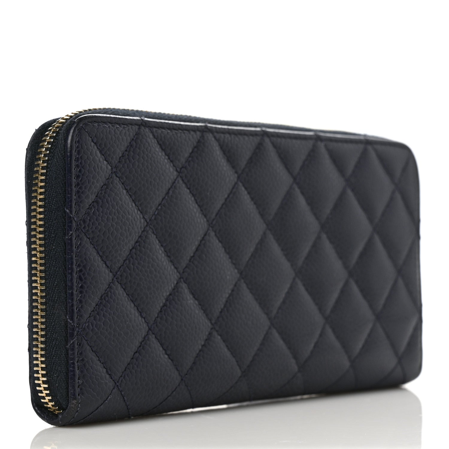 Chanel Caviar Quilted Large Gusset Zip Around Wallet Navy 3 of 10