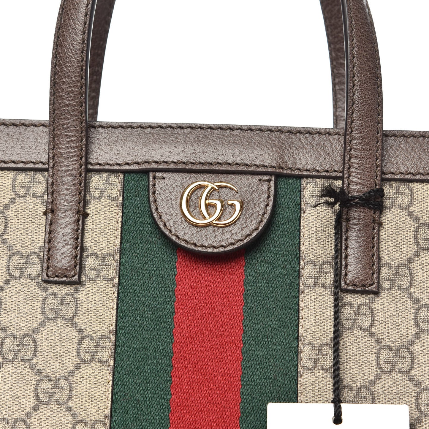 GG Supreme Monogram Web Ophidia Vertical Tote Brown