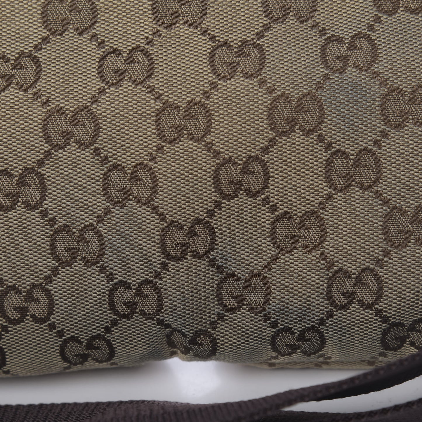 GG Monogram Double Pocket Belt Bag Dark Brown