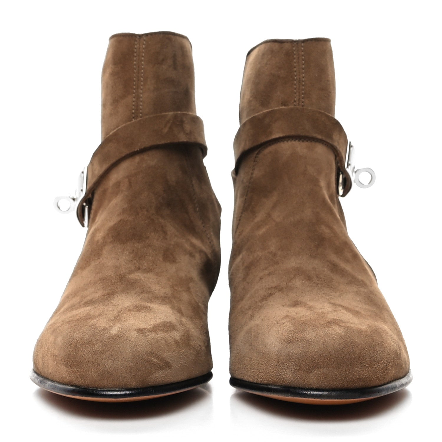 Hermes Suede Calfskin Neo Ankle Boots 35 Etoupe 2 of 9